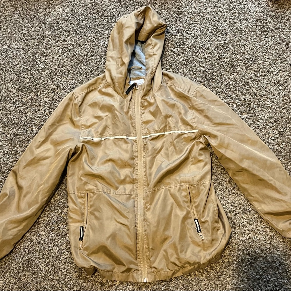 Big kids Tan Hooded raincoat